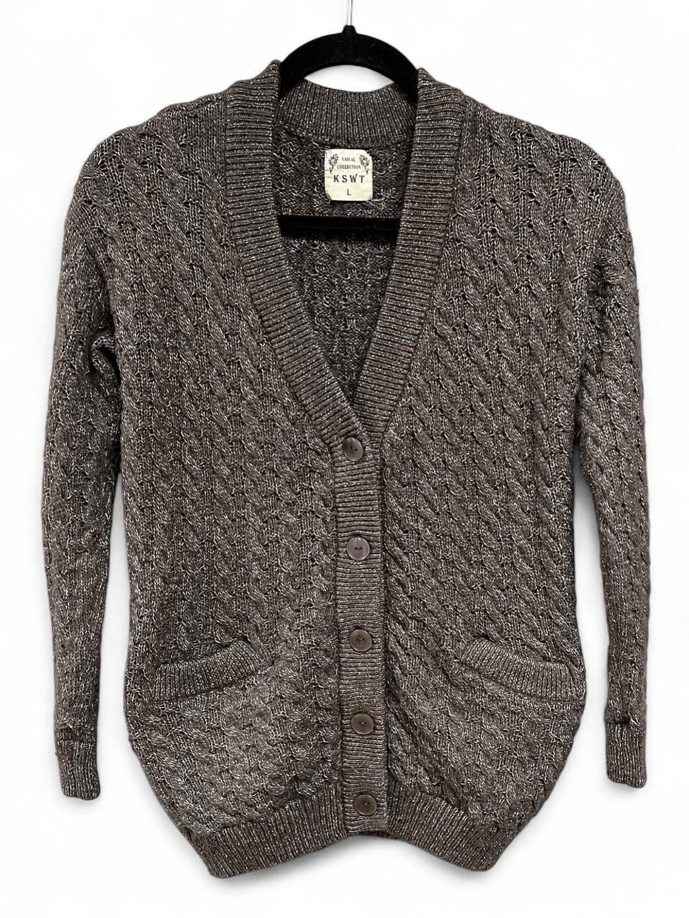 KSWT Wool Blend Sweater Cardigan Size Large